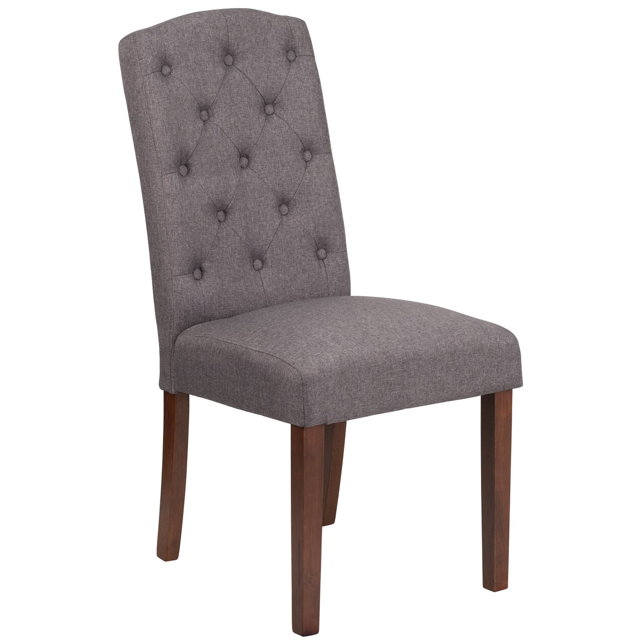 Flash Furniture 38.5" Gray Upholstered Parsons Chair with Button Tufted Panel Back